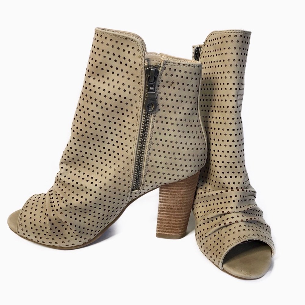 Report Taupe Open Toe Booties - image 1